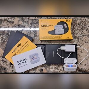 Auden Atom Pro 2 White Rechargeable OTC Hearing Aids